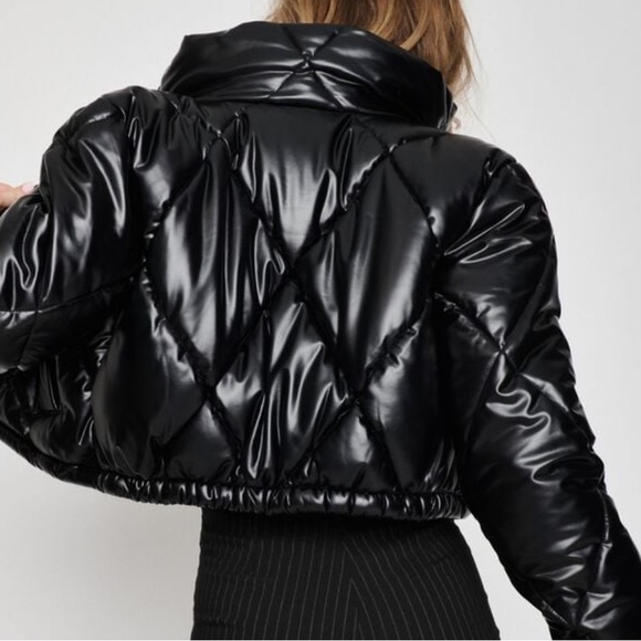 Garage Faux Leather Quilted Puffer Jacket - Picture 4 of 8